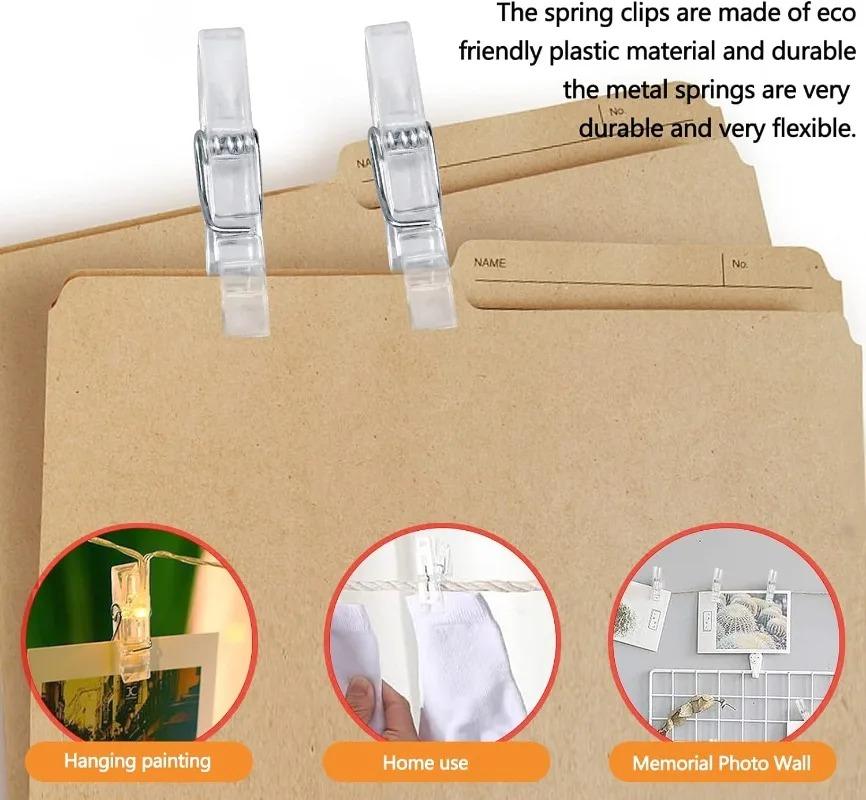 200/50 шт. пластиковые мини-фотозажимы прозрачные пружинные подвесные зажимы-прищепки для самостоятельного изготовления свадебных вечеринок настенные домашние украшения фотозажимы
