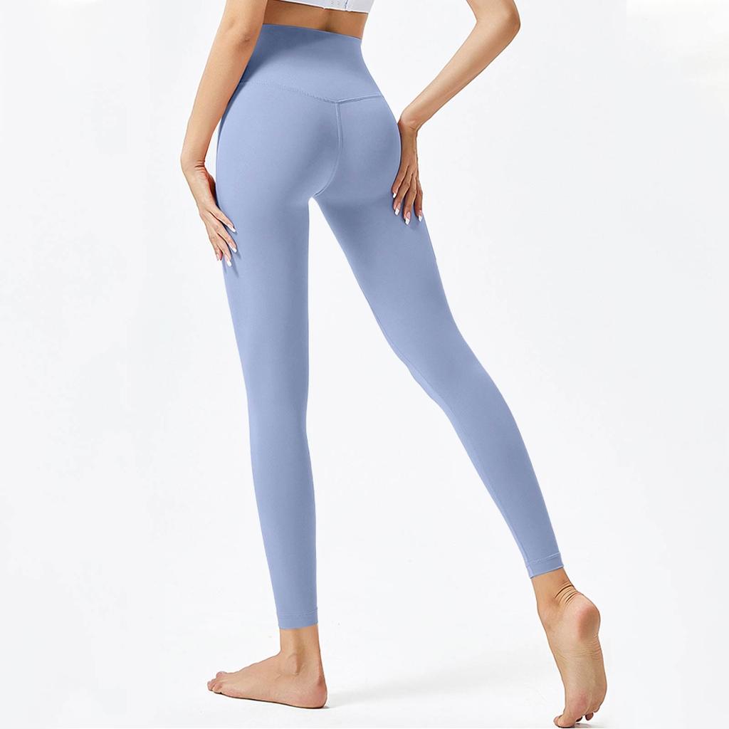Женские модные однотонные штаны для йоги с высокой талией, узкие спортивные штаны для фитнеса