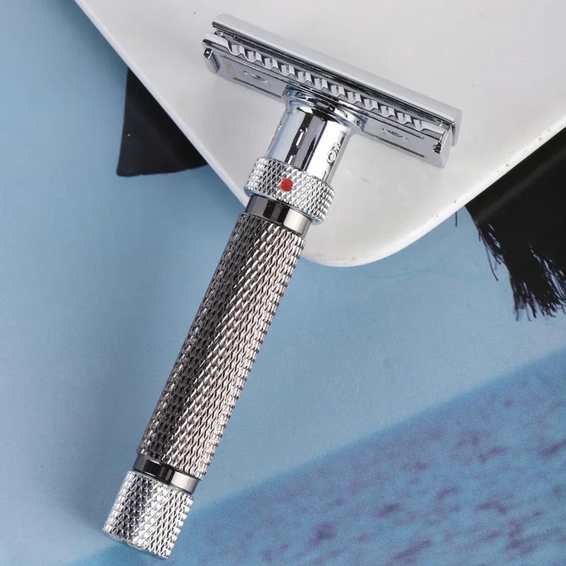 Yaqi Adjustable The Final Cut Chrome And Gunmetal Color Safety Razor for Men Provide Comfortable Grip With 12mm Handle Diameter