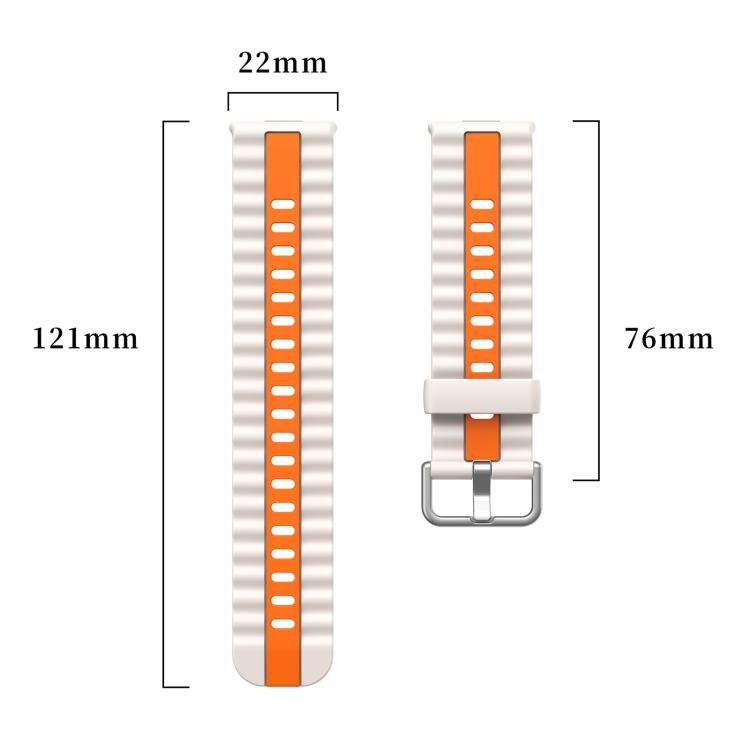 Sport Vertical Striped Two Color Silicone Band for Huawei Watch Fit5/Fit5 Pro/Fit4 Pro, Adjustable Strap, Strap Only