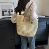 Соломенная сумка через плечо для отпуска, женская, весенняя, новая, модная, ретро, большая вместимость, женская, студенческая, сумка-тоут