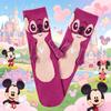 Disney Носки с рисунком Стич, держащиеся за руки, пара, розово-голубая расцветка, носки до середины голени, носки с мультяшной парой, дышащие и модные