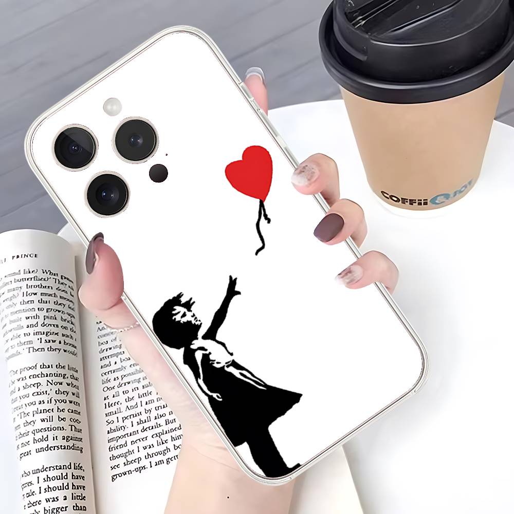 Чехол для телефона граффити-художника B-Banksy-S Мягкий прозрачный чехол для IPhone 17 16 15 14 13 12 11 Pro Max Mini Plus Ударопрочный чехол C