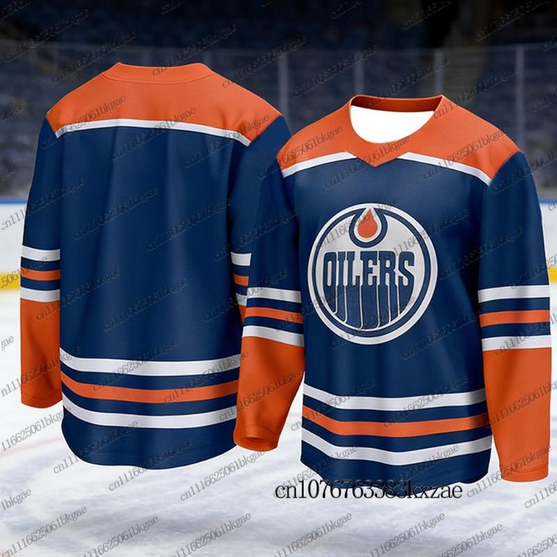 Осенне-зимние хоккейные майки для взрослых/детей Хоккейная майка Edmonton Oilers Повседневная спортивная хоккейная майка Хоккейная майка для родителя и ребенка