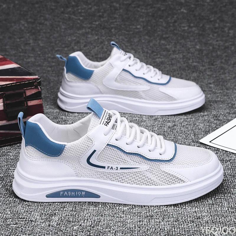Men's 2025 New white Shoes Summer breathable mesh footwear Fashion hollow Sneakers Casual Wear resistant Trendy Shoes Zapatos