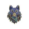 Vintage Wolf Head Brooch Totem Diamond Brooch Suit Accessories Animal Brooch Pin