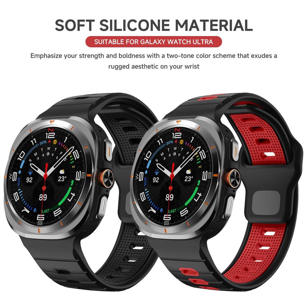 Спортивный ремешок для Samsung Galaxy Watch Ultra 47 мм Запасной ремешок Браслет для Galaxy Watch Ultra Двухцветный силиконовый браслет