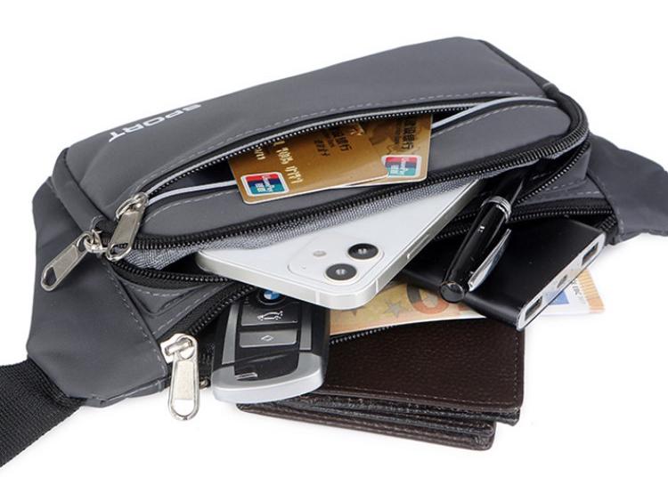 Unisex Waterproof Multi-pocket Waist Bag - Durable Mobile Phone Fanny Pack