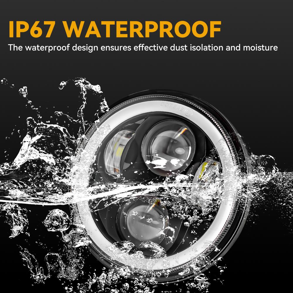 Фара для мотоцикла 5,75 дюйма Halo Angel Eyes дальний/ближний свет 5 3/4" DRL поворотник проект для Harley Sportster 883 XL883 FXCW