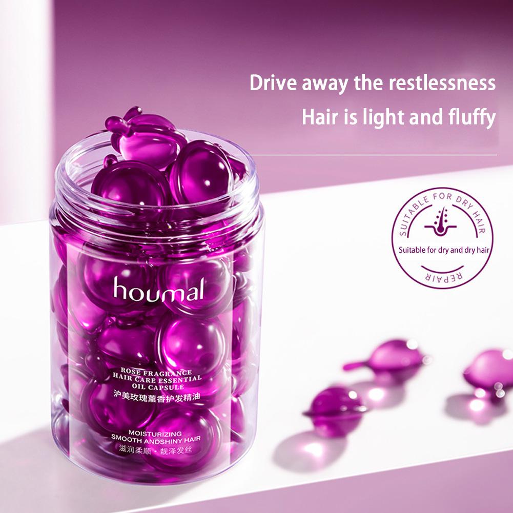 Сыворотка для укладки волос для вьющихся и сухих волос с капсулами розового эфирного масла, несмываемый кондиционер против пушистости, восстанавливающий, уход за красотой волос