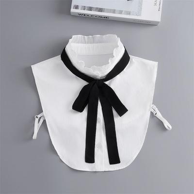 Korean Stand Shirt False Collar for Women Bowknots Ties Faux Col Half Shirt Blouse Fake Collars Sweater Shirt Detachable Collars