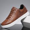 Hot Sale Leather Casual Shoes Men Fashion Brown Comfortable Men's Sneakers Outdoor Comfortable Non-slip Skateboard Shoes For Men