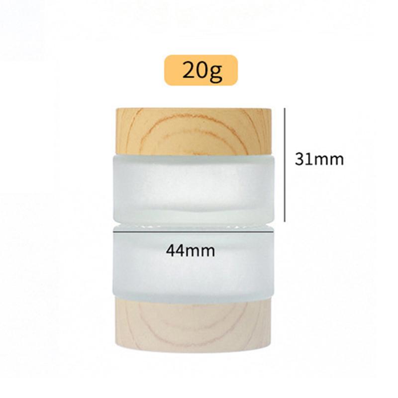 5G-100G Frost Glass Cream Bottle с деревянной крышкой портативная пустая бутылка для ухода за кожей гель сыворотка контейнер косметический дозатор инструмент