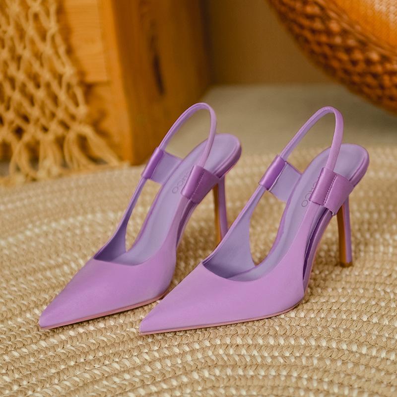 Fashion Luxury 2024 Pink Pointed High Heels Women's Slender High Heels Elegant New French Style Headed High Quality Summer Sandals