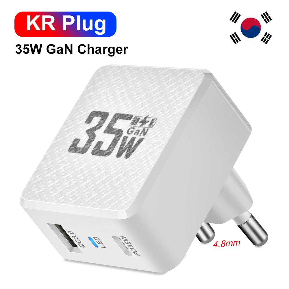 35W GaN USB Fast Charging Type C Charger Quick Charge Mobile Phone Power Adapter For iPhone 15 Xiaomi Samsung Portable Chargers