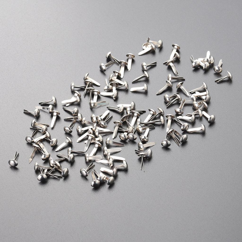 100Pcs Mini Brads Small Round Pastel Colors Metal Brad for Scrapbooking Crafting Photo Attachment Ribbon Fixing 5.5x11mm