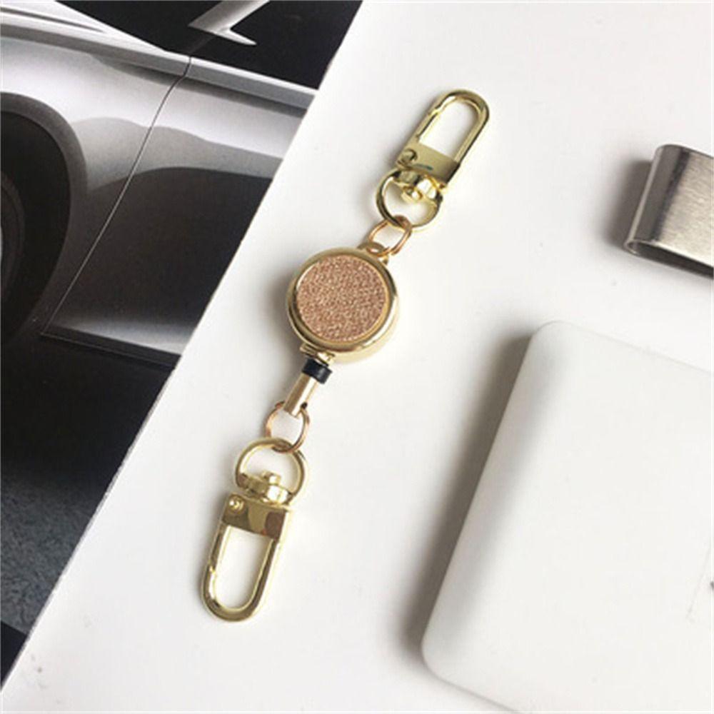 Extendable Retractable Badge Reel Pull Keyring Easy Pull Buckle ID Lanyard Key Ring Name Tag Elastic Metal Badge Holder
