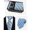 6 Pieces Set Paisley Men's Tie Including Tie Square Scarf Cuff Tie Clip Gift Box