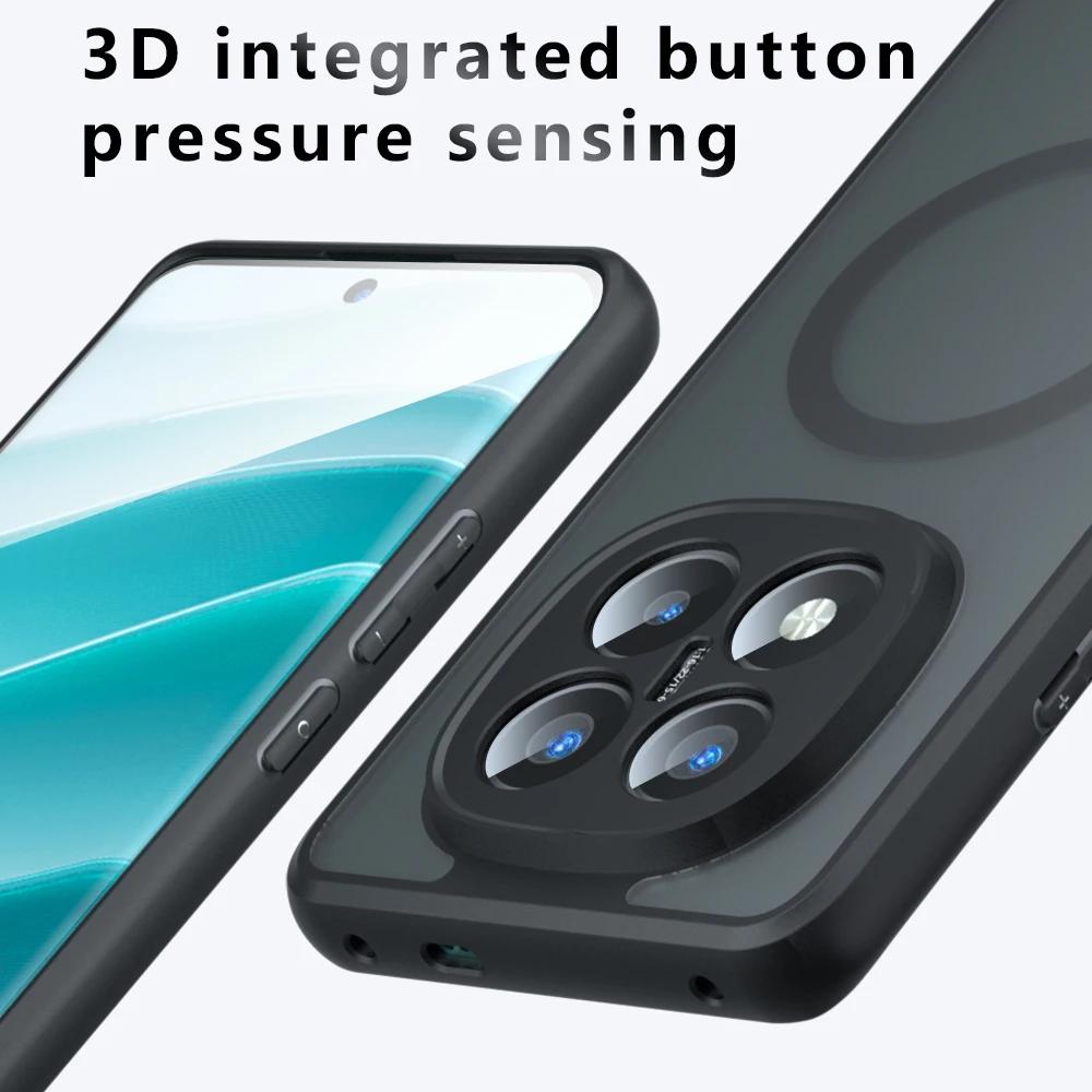 Противоударный чехол для телефона Magsafe для Xiaomi Redmi Note 14 4G 5G Note 14 Pro Plus Магнитный Жесткий Акриловый Бампер Матовый Чехол