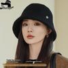 Grainy Wool Women's Bucket Hat - Face-Slimming, Wide Brim, Warm for Autumn/Winter