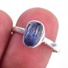 Кольцо из чистого серебра 925 пробы с натуральным кианитом ручной работы, размер 8 S4E65