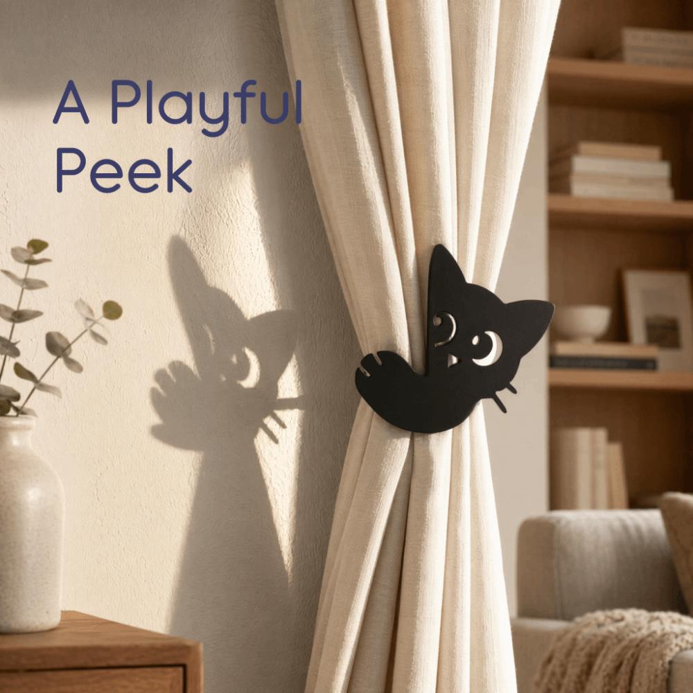 1 Pair Fashion Curtain Tieback Creative Curtain Buckle Ornament Black Cat Curtain Straps Decoration