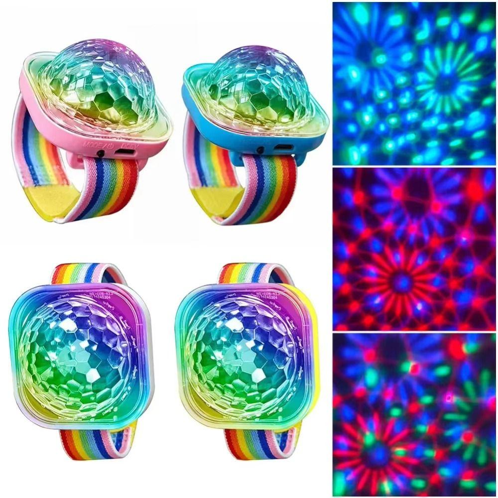 RGB LED Disco Strobe Lights Strobe Effect Wearable Watch Lamp Wrist Ambient Lamp Christmas Party