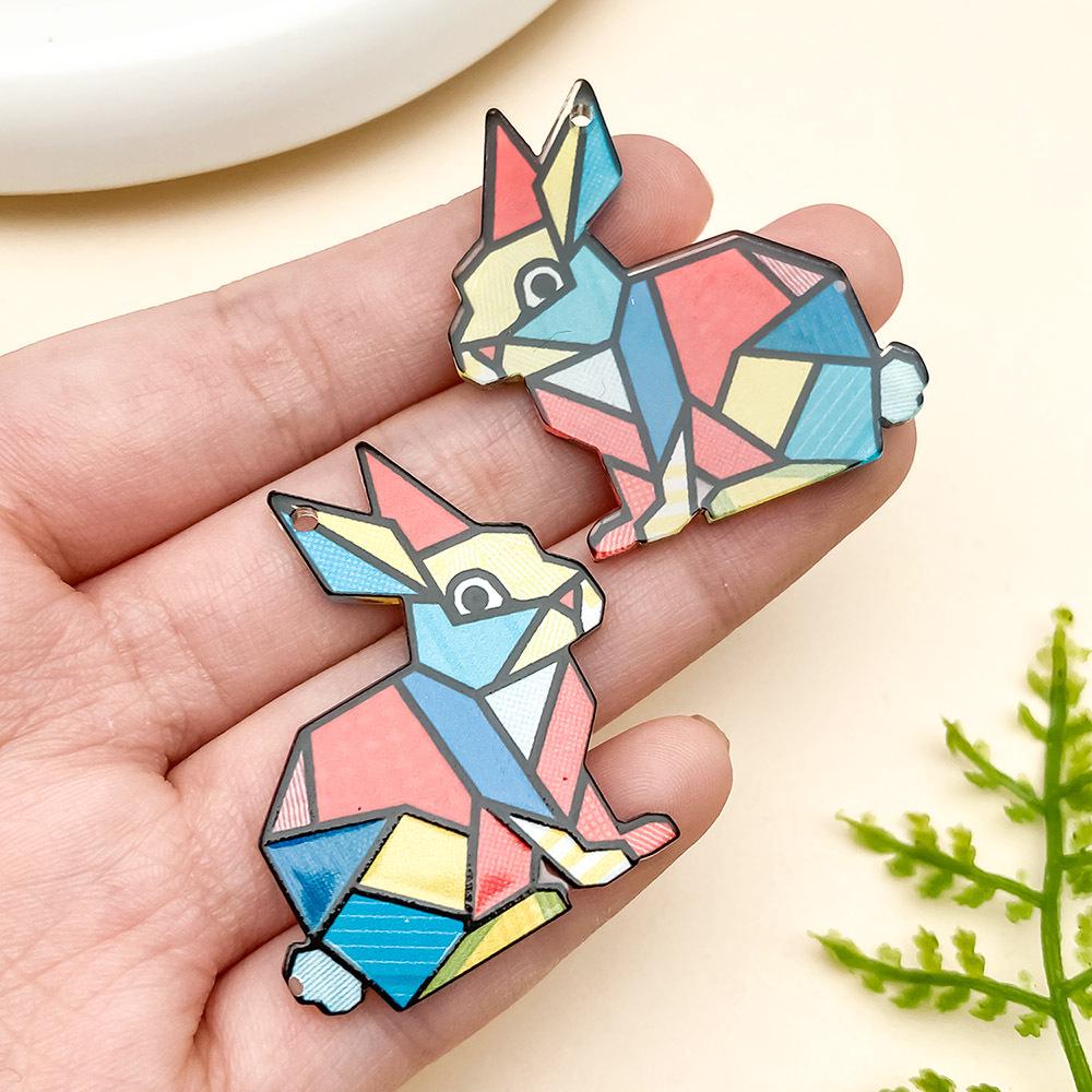 Мультяшная мозаика с животными, акриловый пазл-подвеска для изготовления украшений своими руками