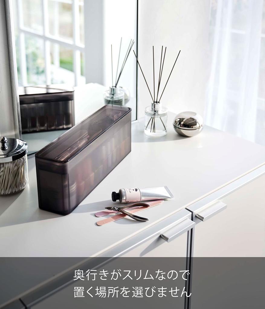 Yamazaki Jitsugyo 8063 Кейс для хранения ногтей, черный, Ш33 x x В12 см, башня, большая емкость, для хранения средств по уходу за ногтями, для хранения лака для ногтей, прибл.. Д7.7