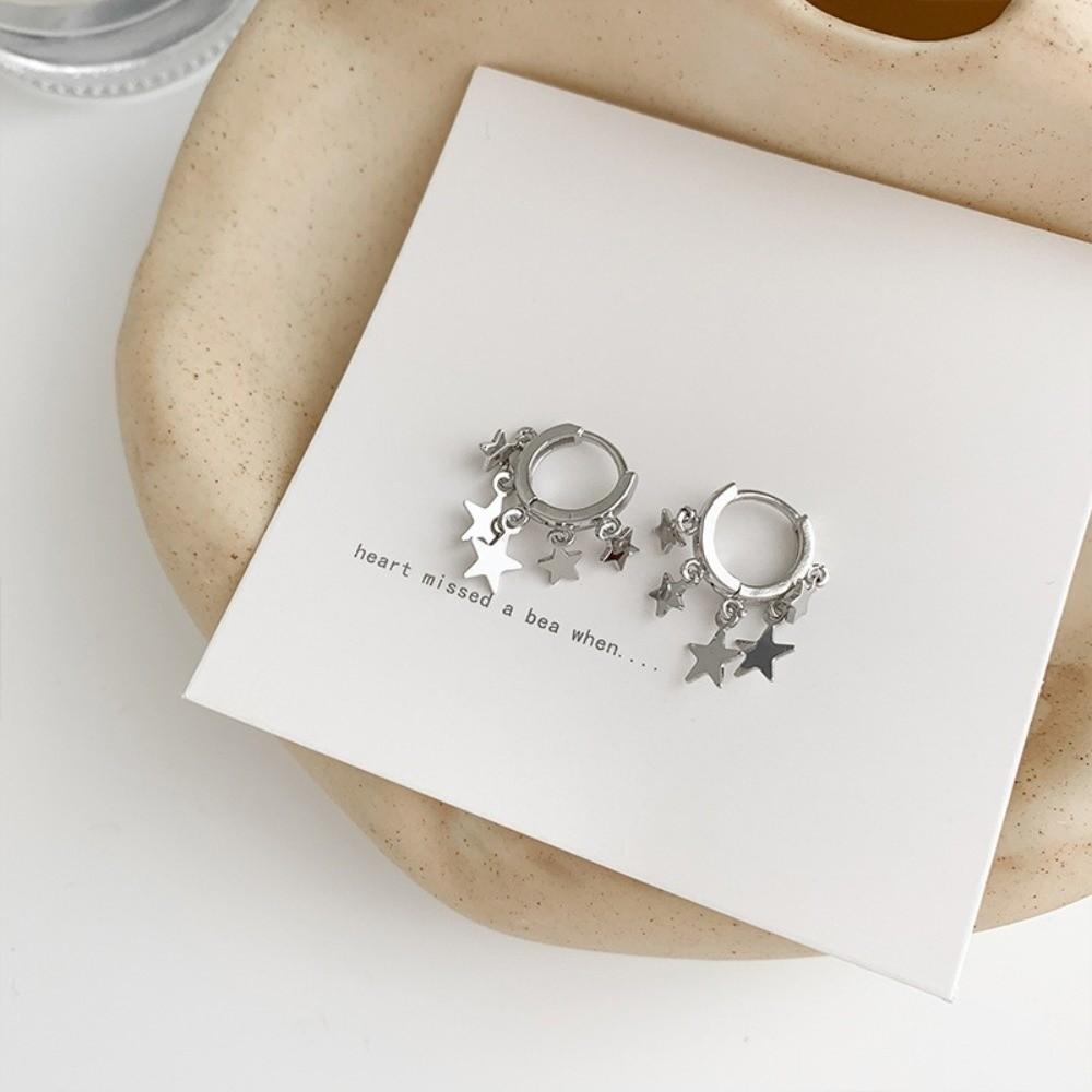 Light Luxury Pentagram Tassel Earrings Cool Small Ear Stud Simple Star Earrings Girls
