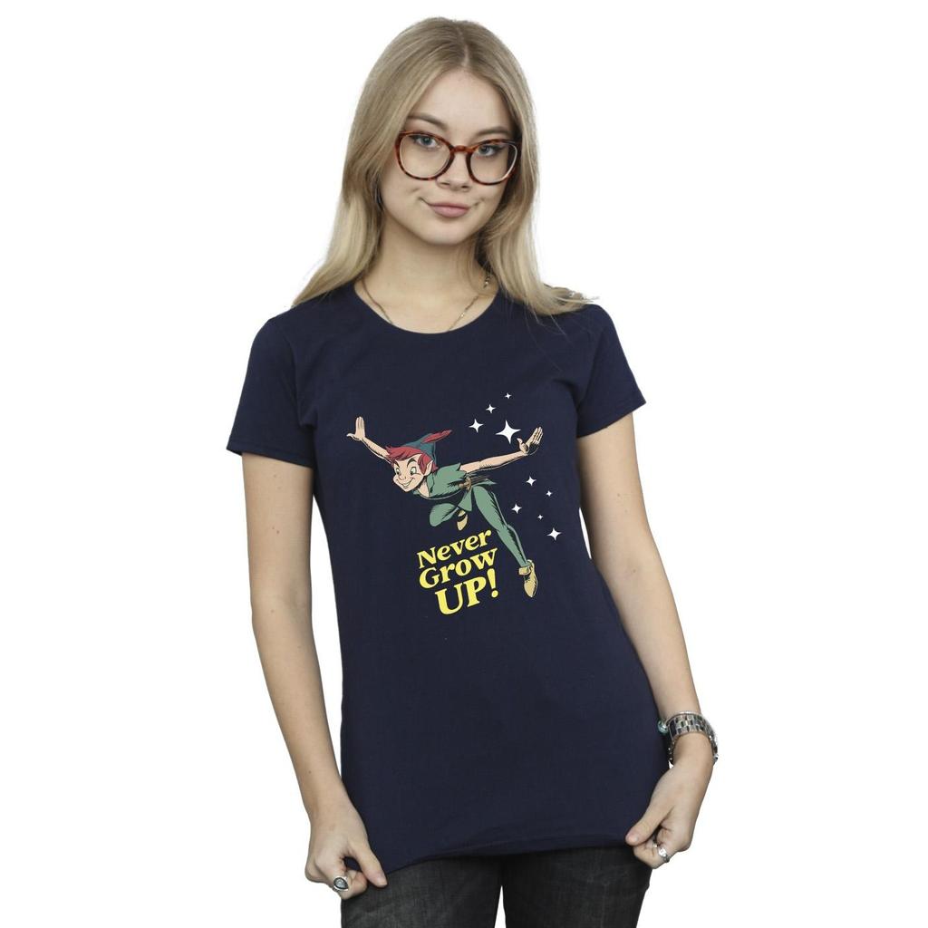 Disney Womens/Ladies Peter Pan Never Grow Up Cotton T-Shirt
