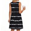 Женское модное повседневное летнее платье с полосатым принтом и карманом, пляжное праздничное платье-жилет