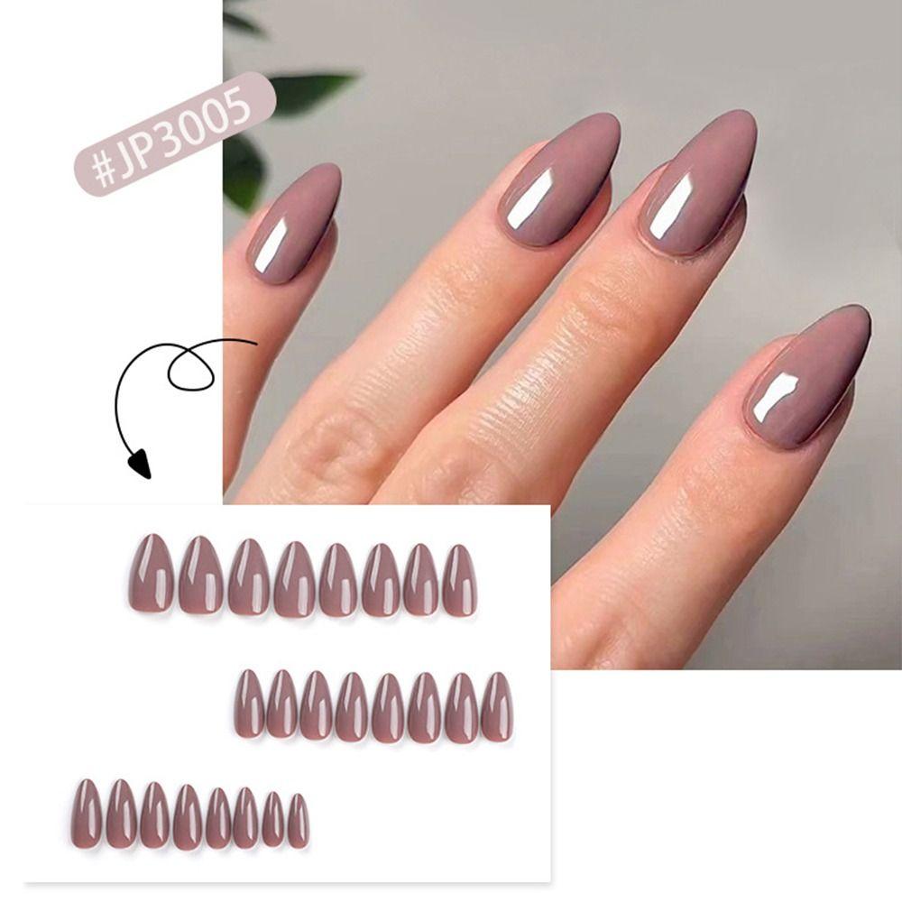 Французские накладные ногти, длинные миндалевидные кончики ногтей, маникюр, накладные ногти своими руками