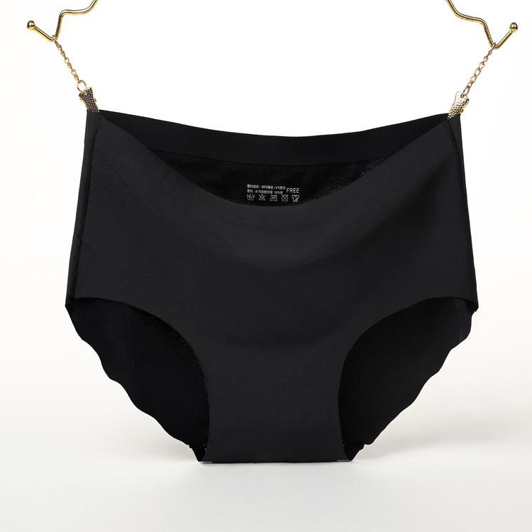 Women's Mid-waist Sexy Underwear Large Size Briefs Quick Dry Thin Seamless Ice Silk Panties