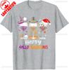 Trick Or Treat Happy Hallothanksmas Halloween Wine Witch Thanksgiving Christmas Tshirt Halloween Costume Graphic Tshirts