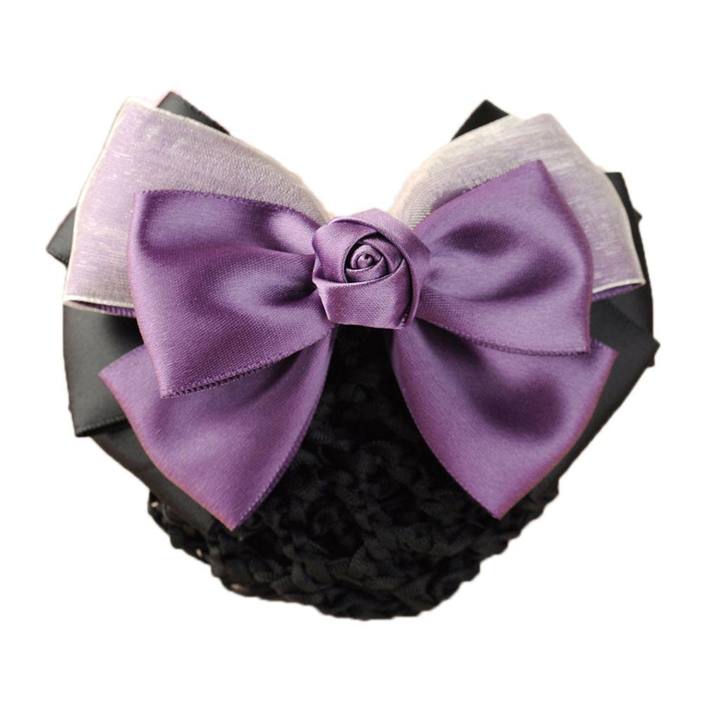 Women Ladies Rose Ladies Barrette Headwear Hair Clip Snood Bow Hair Net Hairgrips