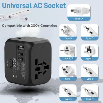 2 Type C Universal Travel Plug Adapter USB Port Socket Adapter  International Tourism