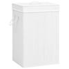 VidaXL Laundry Basket with 2 Sections White Bamboo 72 L 320743
