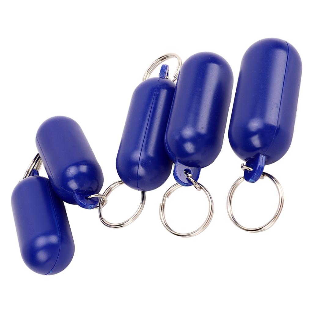 5Pcs Plastic Floating Keychain Pill Shape Float Key Ring for Boating Fishing Kayak Surfing Sailing