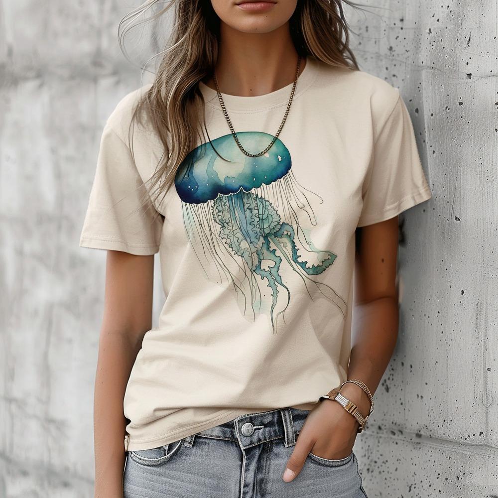 Футболка с медузой женская манга смешной топ женский дизайнерский аниме y2k одежда