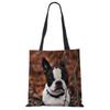 Shopping Bags For Groceries French Bulldog Custom Print Handbag Women Shoulder Cloth Pouch Foldable Girl Large Linen Bag