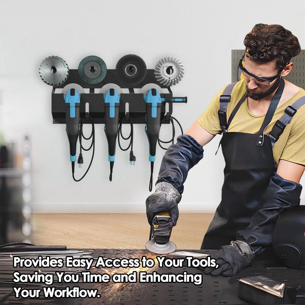 Держатель для угловой шлифмашины Металлическая стойка-держатель для угловой шлифмашины Стойка для хранения Настенный кронштейн с держателем для шнура для резаков, полировальных машин