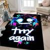 Cyberpunk Style Neon Graffiti Print Rug for Boys Bedroom Black Carpet for Game Room Decor Carpet for Living Room Floor Mats Gift