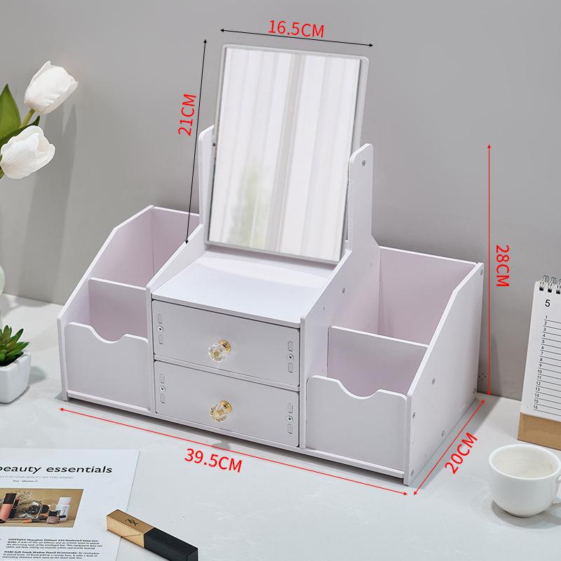 Cosmetics storage box, makeup mirror, skincare product shelf, lipstick jewelry organizer, drawstring bag, drawer mirror cabinet, home storage unit