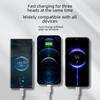 66 Вт 3-в-1 кабель для быстрой зарядки для Huawei, OPPO, Xiaomi, Android, Apple - Кабели передачи данных типа C - Поддержка 6A