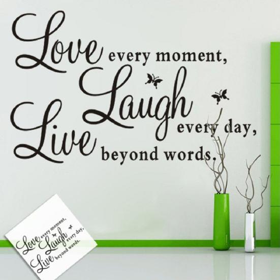 Inspirational Words Love Butterfly Wall Sticker Decal Room Home Wallpaper Decor