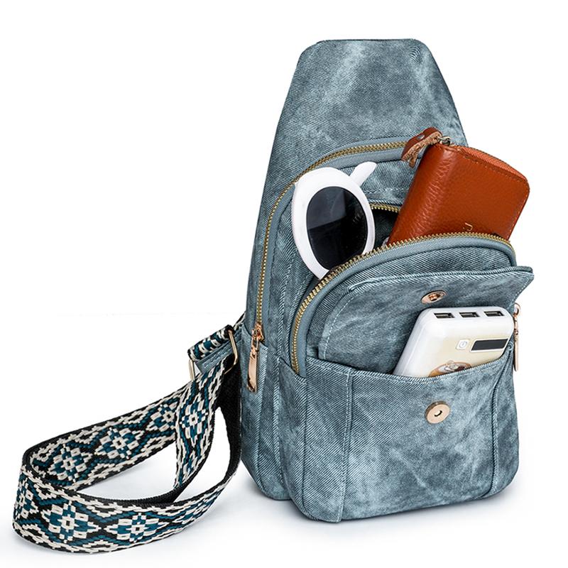 Soft Leather Chest Bag Women Crossbody Bag Single Shoulder Bag