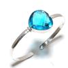 Swiss Blue Topaz Gemstone 925 Sterling Silver Cuff Bangle Adjustable