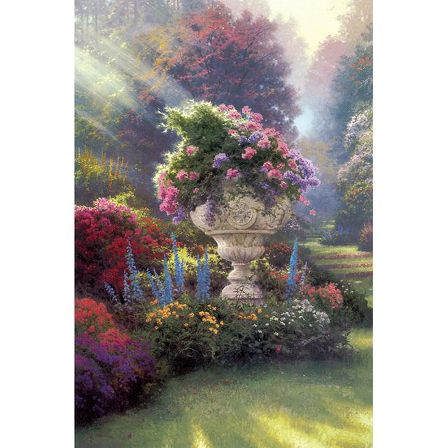 American Oil Painting Pastoral Landscape Canvas Poster Sea View Lighthouse Architectural Pictures Forest House Flower Home Decor