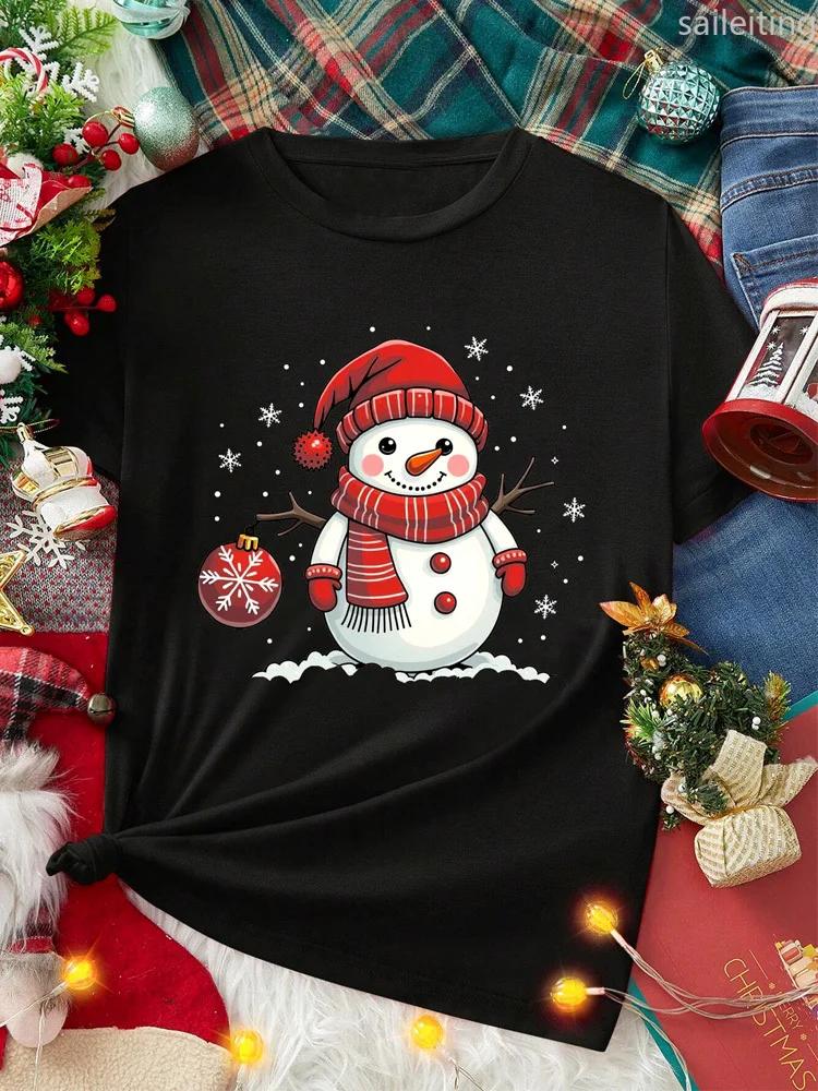 Casual Christmas Santa Claus TShirt for Harajuku Short Sleeve Casual Womens Tshirt Clothing Street Tops Tees Aesthetic Clothes